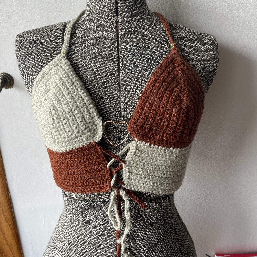 Custom designed crochet crop top